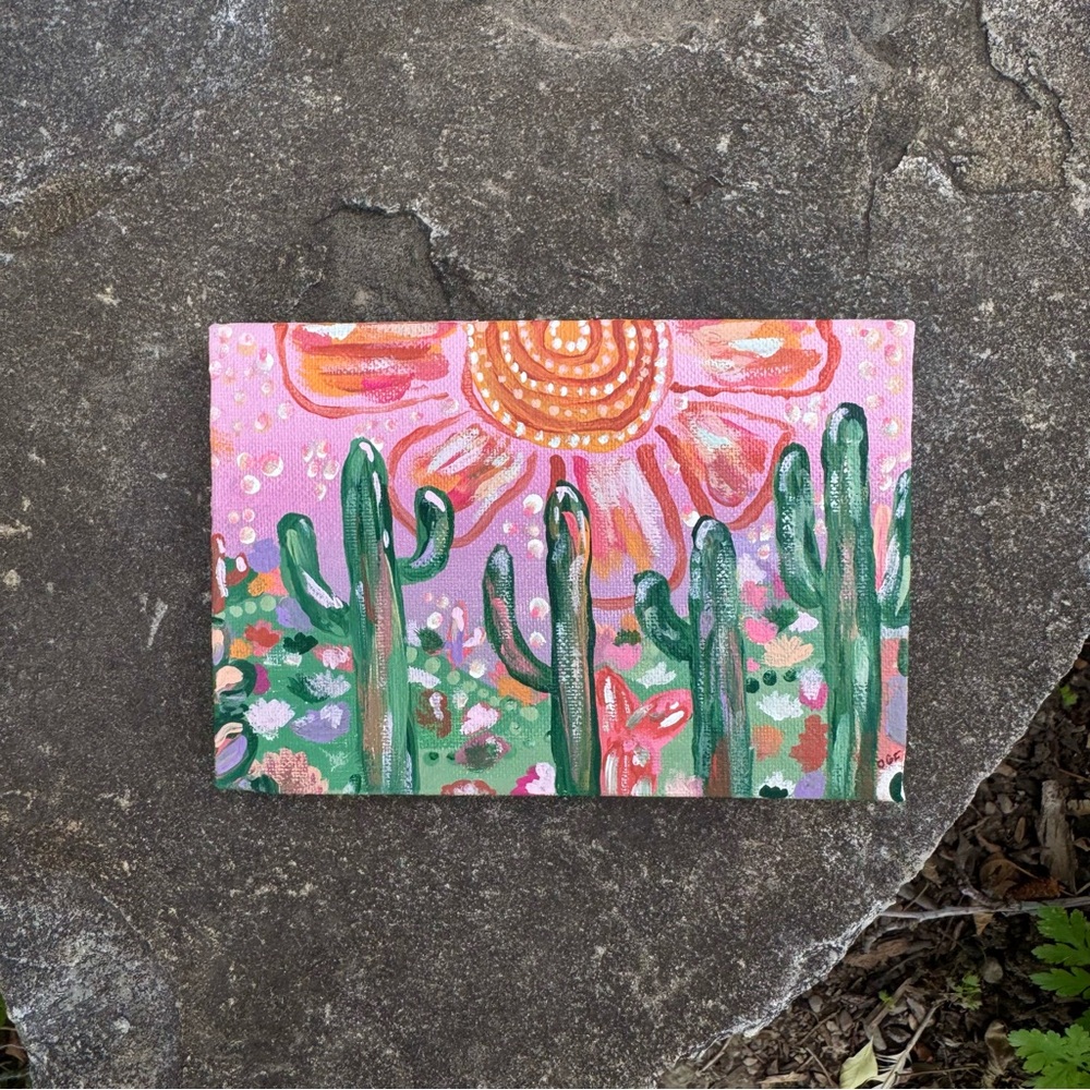 original painting, vibrant-southwestern joy! - Picture 2 of 2